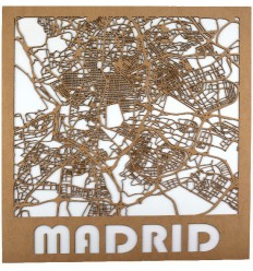 Mapa de madera de Madrid