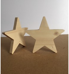 Estrella madera natural 15 cm