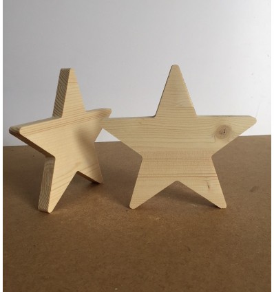 Estrella madera natural 15 cm